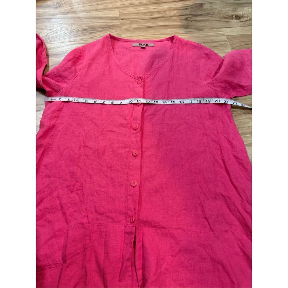 Flax NWOT button front linen pink jacket shacket size Small - Picture 8 of 9